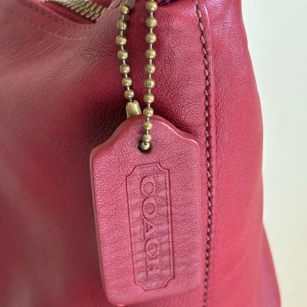 Coach Vintage Red Leather Shoulder Bag Y2K - Picture 12 of 15